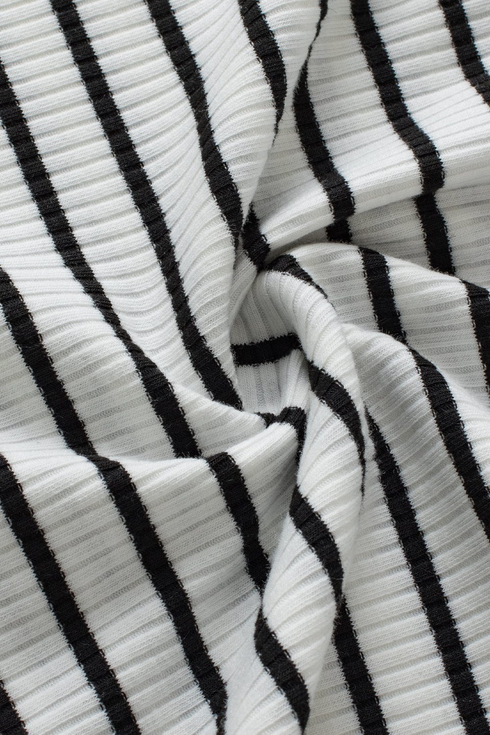 Classic White Striped V Neck Tank Top with Button Detail