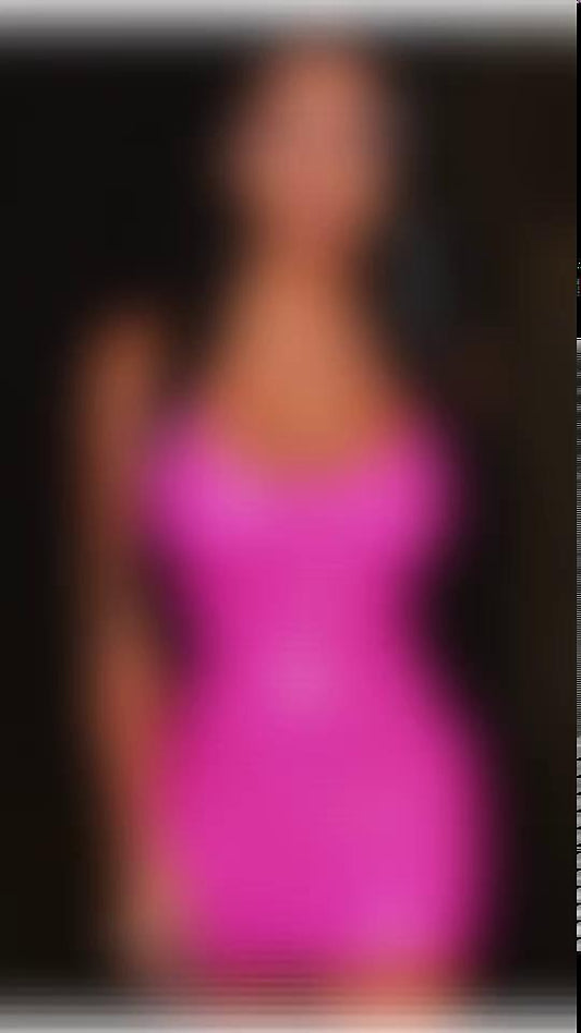 Women's Dress - Holiday Dress Bodycon Short Mini Dress Black Pink Red Sleeveless Pure Color Spring Summer Deep U Personalized Stylish Hot Party Slim 2023 S M L