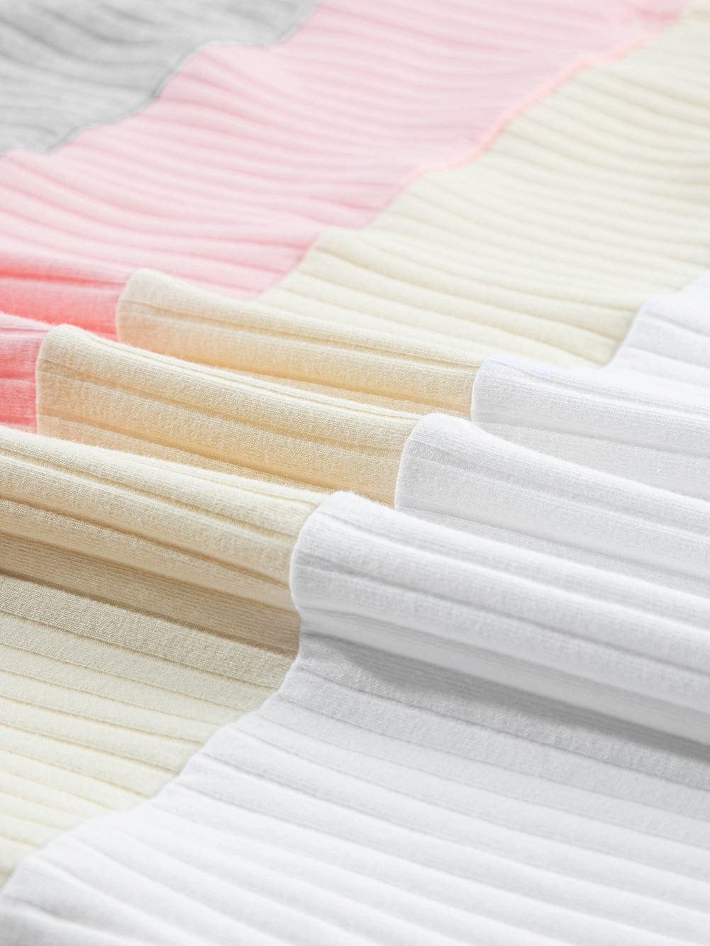 Color Block Patchwork Ribbed White T-shirt