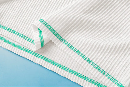 Colorblock Raglan Sleeve Textured White Henley T-shirt