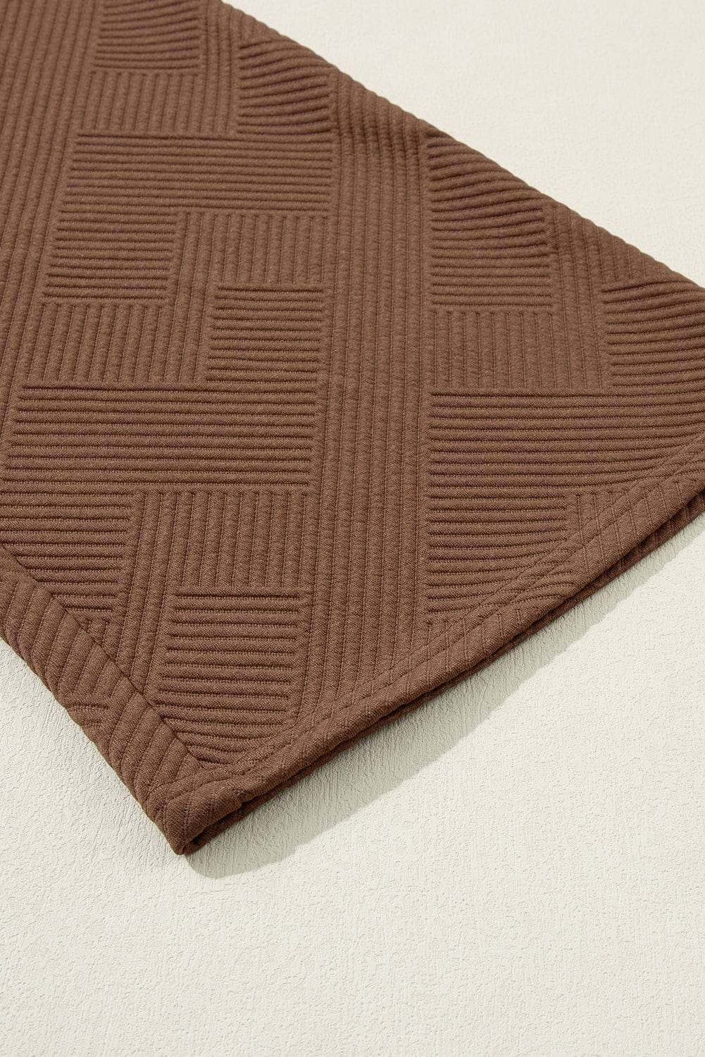 Colorblock Ribbed Textured Tee and Wide Leg Pants Set