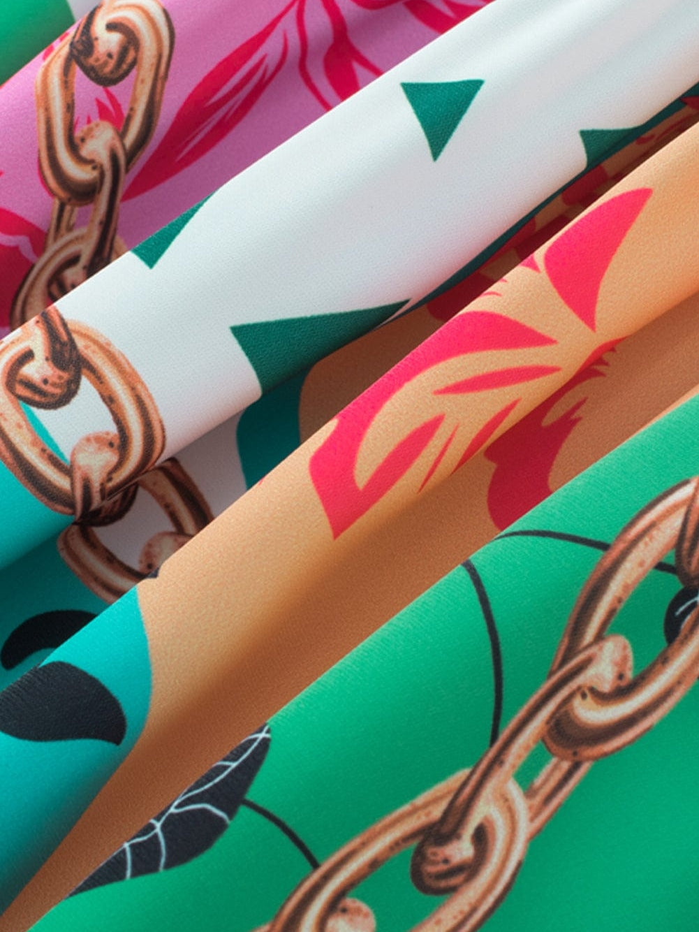 Colorful Abstract Print Half Sleeve V-Neck Mini Dress