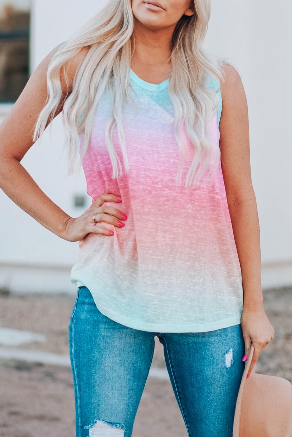 Colorful Gradient Sleeveless Summer Top