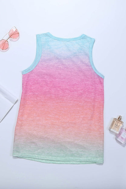 Colorful Gradient Sleeveless Summer Top