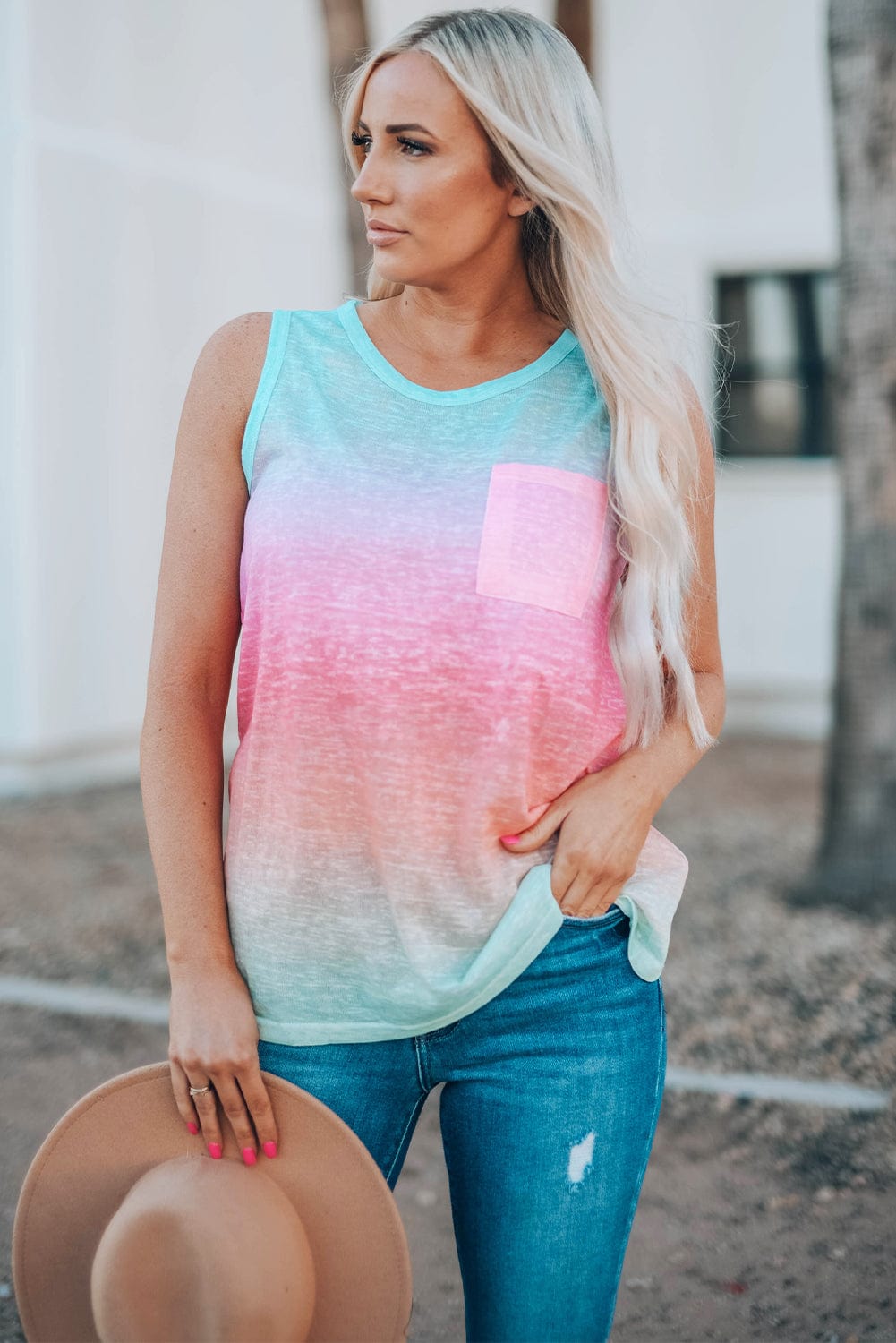 Colorful Gradient Sleeveless Summer Top
