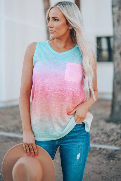 Colorful Gradient Sleeveless Summer Top