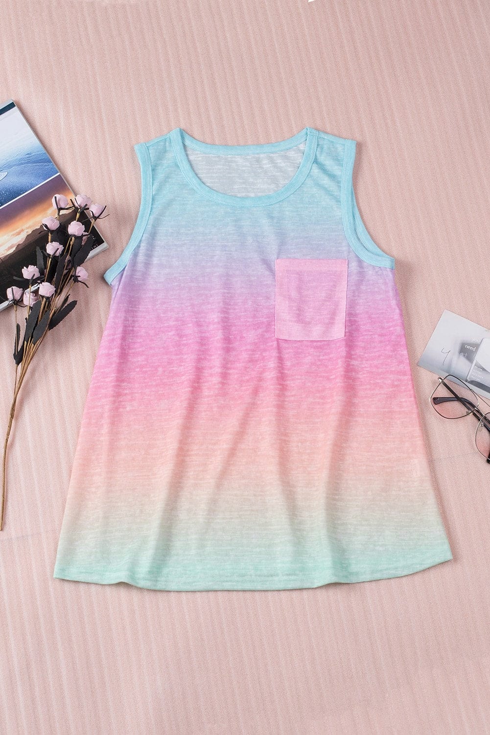 Colorful Gradient Sleeveless Summer Top