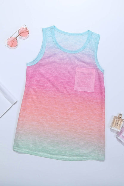Colorful Gradient Sleeveless Summer Top