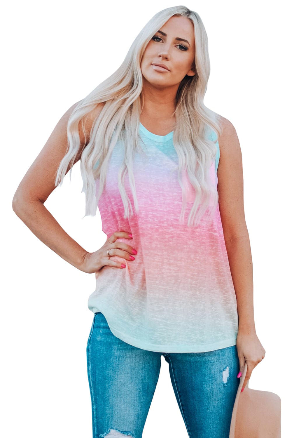 Colorful Gradient Sleeveless Summer Top