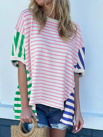Colorful Patchwork Oversized T-Shirt