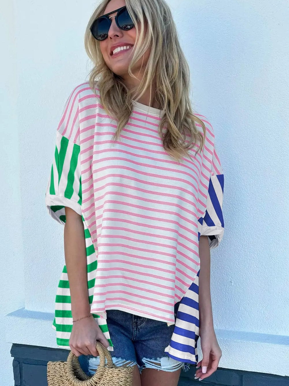 Colorful Patchwork Oversized T-Shirt