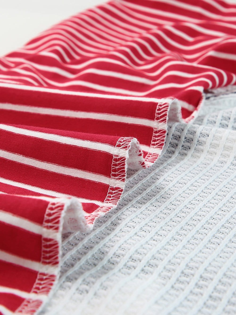 Colorful Striped Stars Print Short Sleeve Knit Top