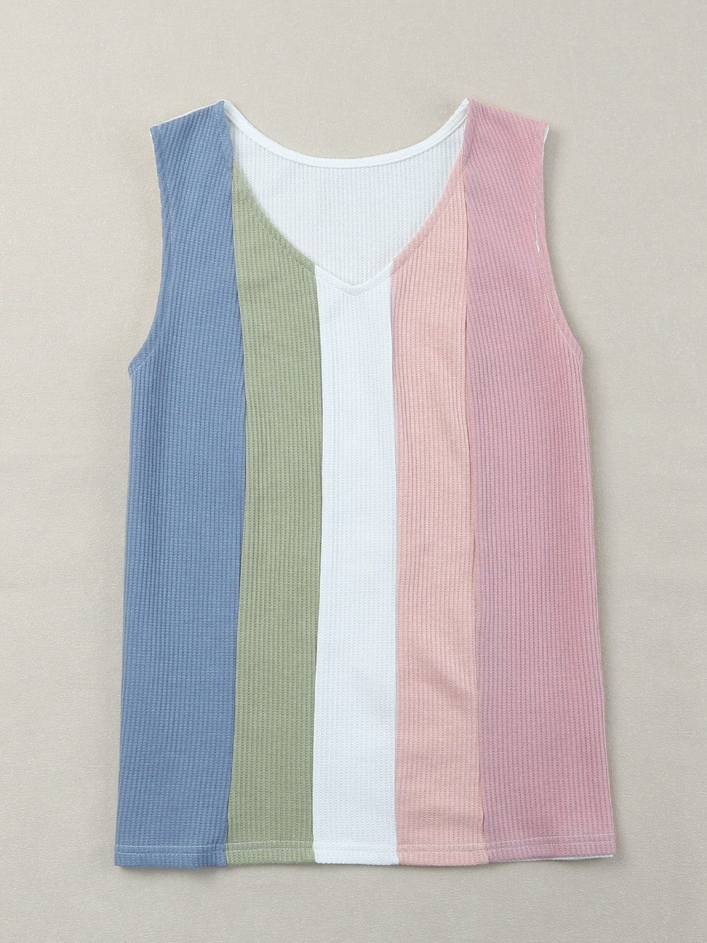 Colorful Vibe Sleeveless Waffle Knit Tank