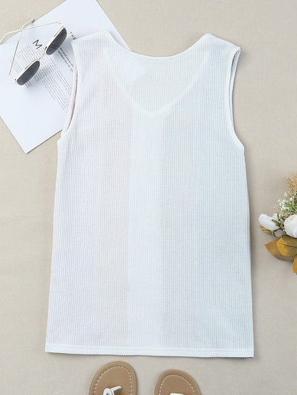 Colorful Vibe Sleeveless Waffle Knit Tank