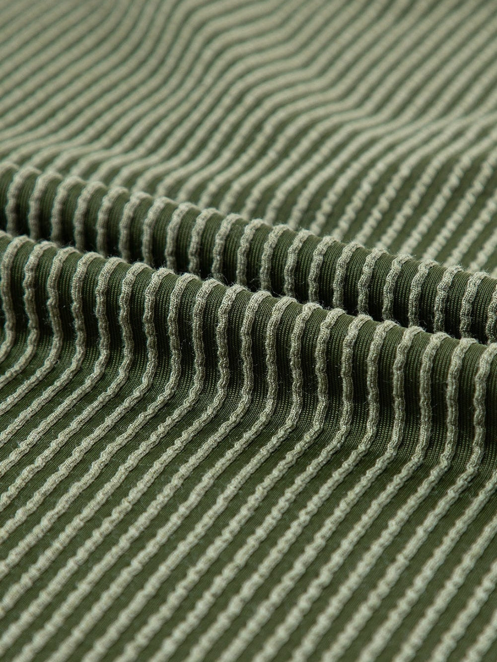 Corded Jungle Green V Neck Ribbed Pocket T-shirt