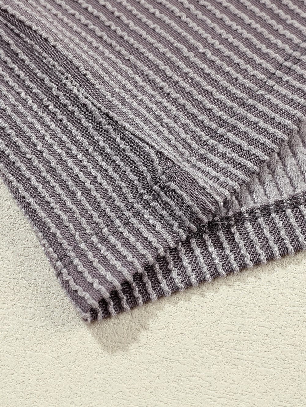 Corded Light Grey V Neck Pocket Tee with Casual Style