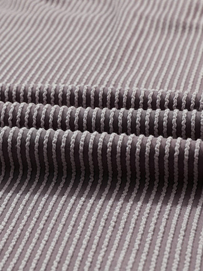 Corded Light Grey V Neck Pocket Tee with Casual Style