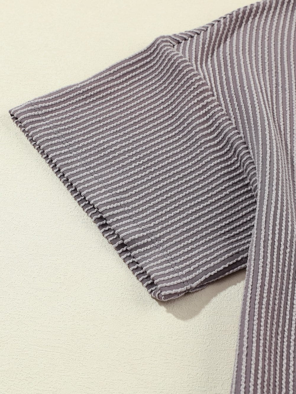 Corded Light Grey V Neck Pocket Tee with Casual Style