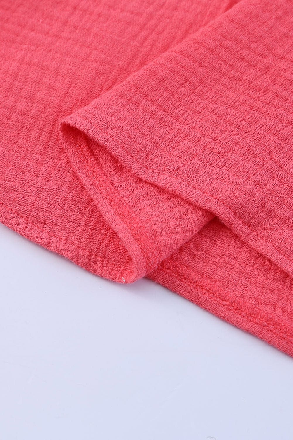 Cotton Linen Ruffle Sleeve Orange Blouse