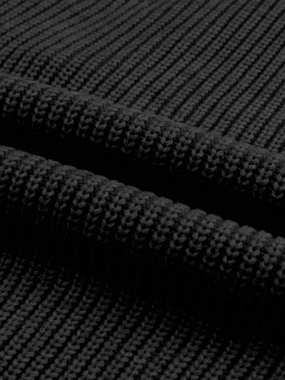 Cozy Black Knit V-Neck Sweater and Wide-Leg Pants Ensemble