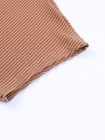 Cozy Blue Ribbed T-shirt Dress with Pocket