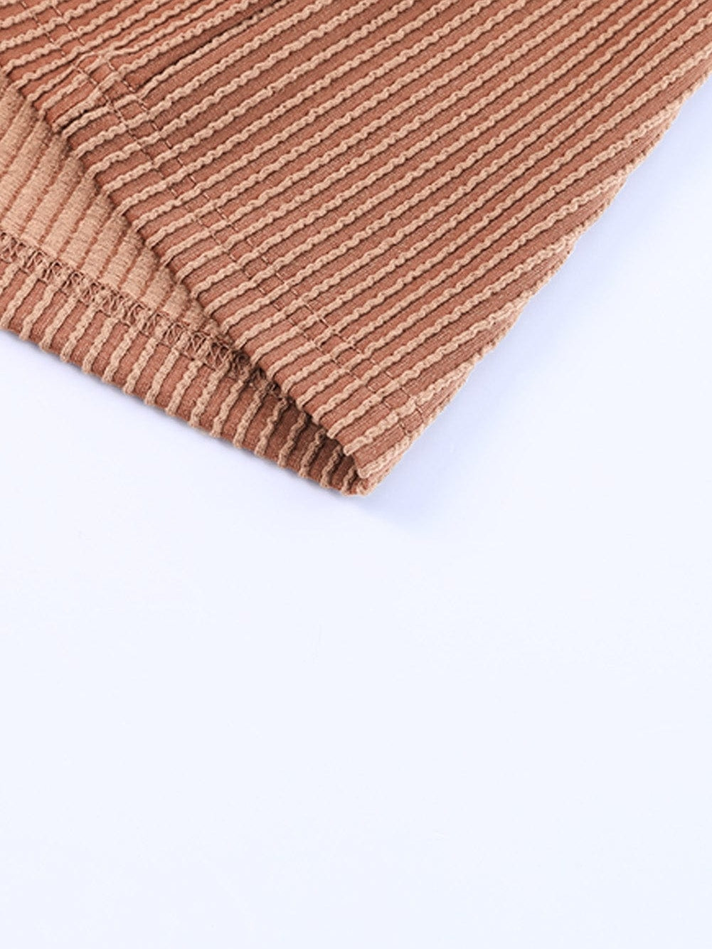 Cozy Blue Ribbed T-shirt Dress with Pocket