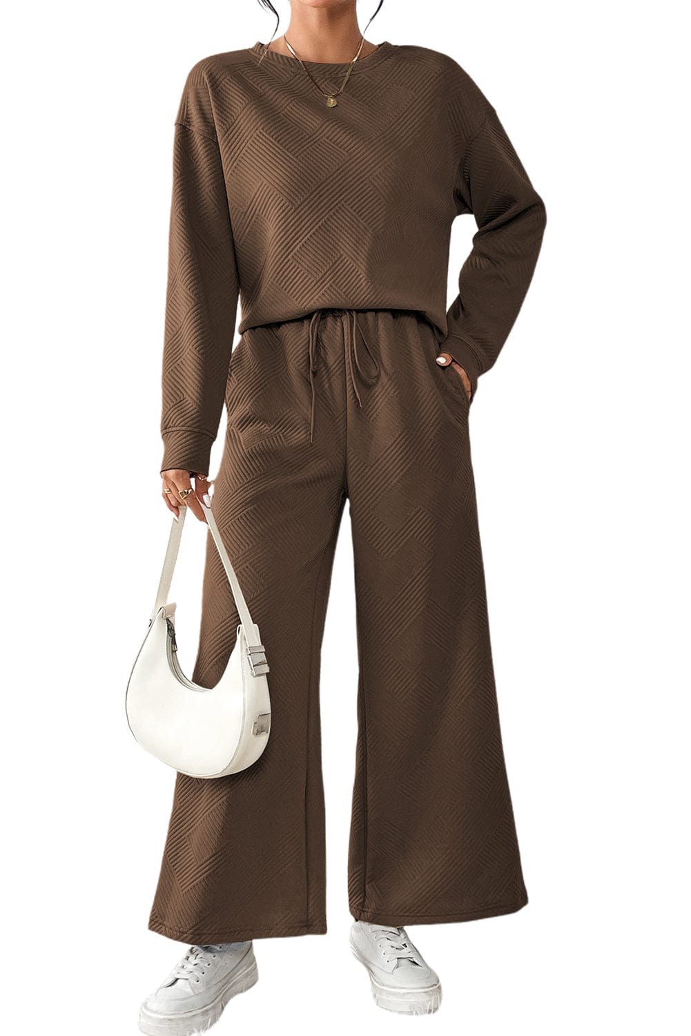 Cozy Brown Ribbed Lounge Set