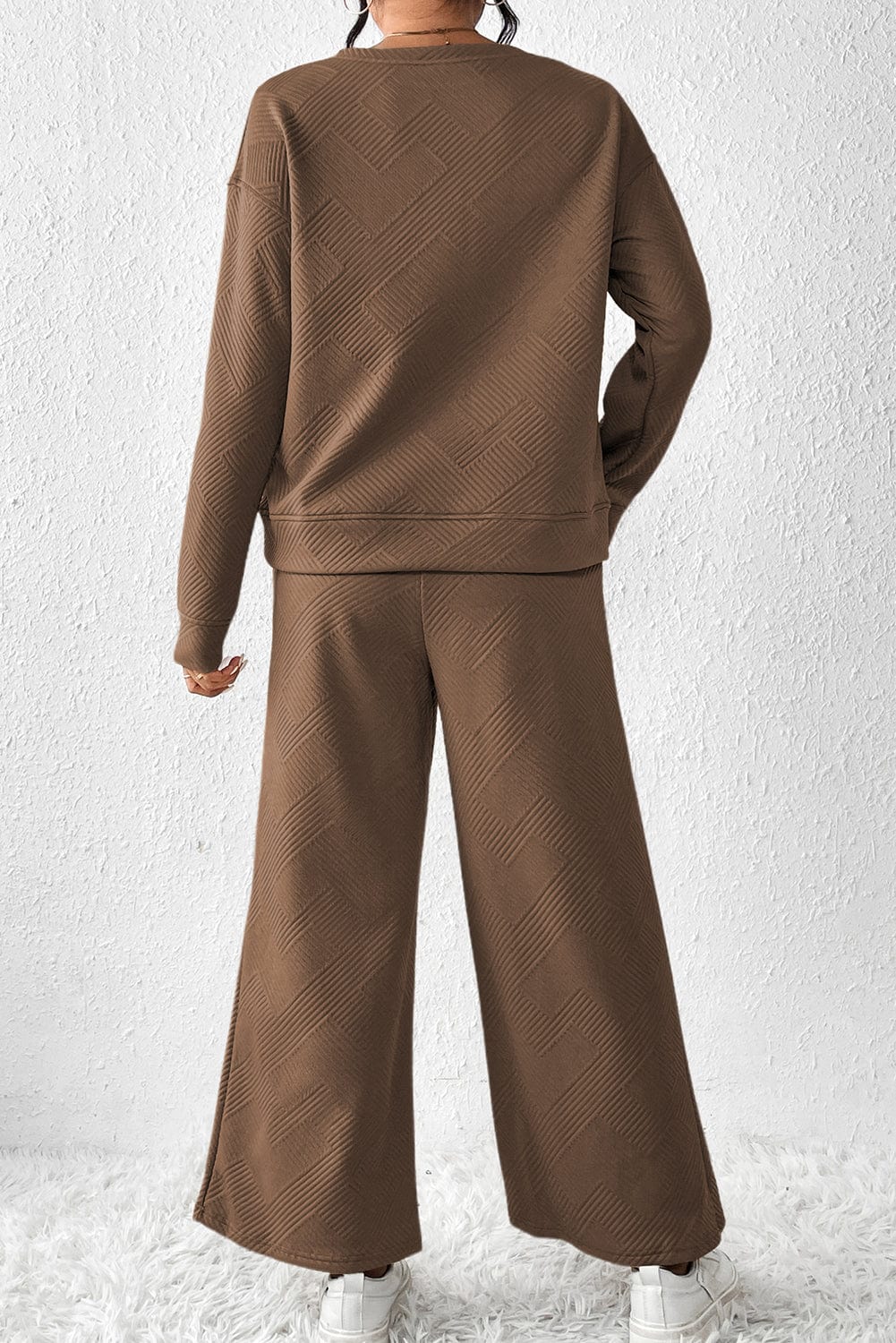 Cozy Brown Ribbed Lounge Set
