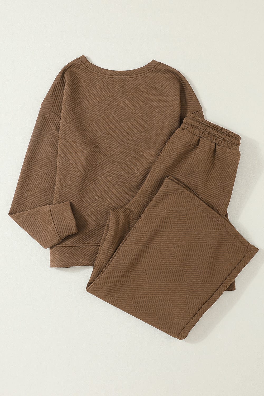 Cozy Brown Ribbed Lounge Set