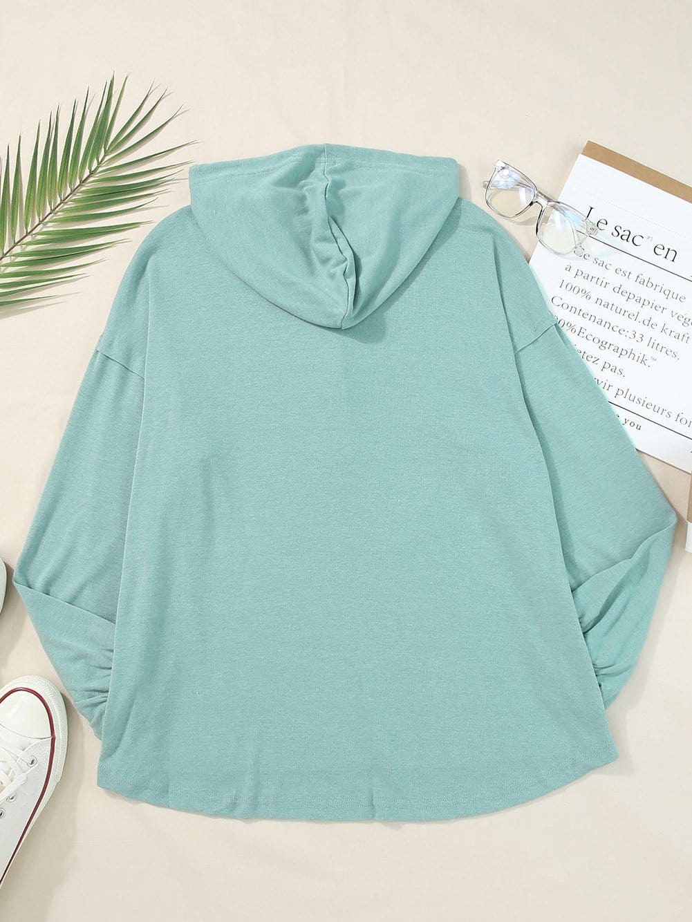 Cozy Button-Up Hooded Hemline Hoodie