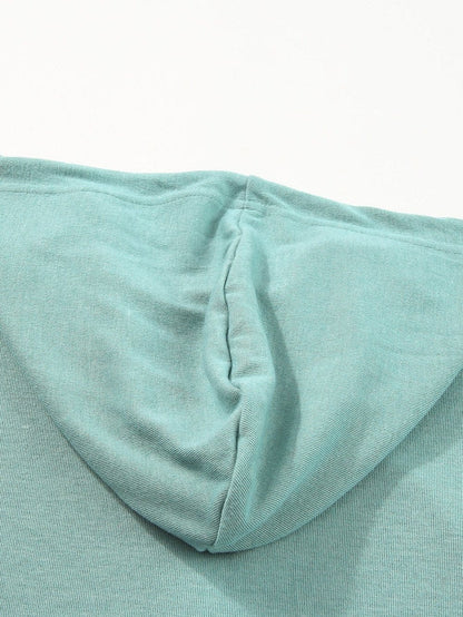 Cozy Button-Up Hooded Hemline Hoodie