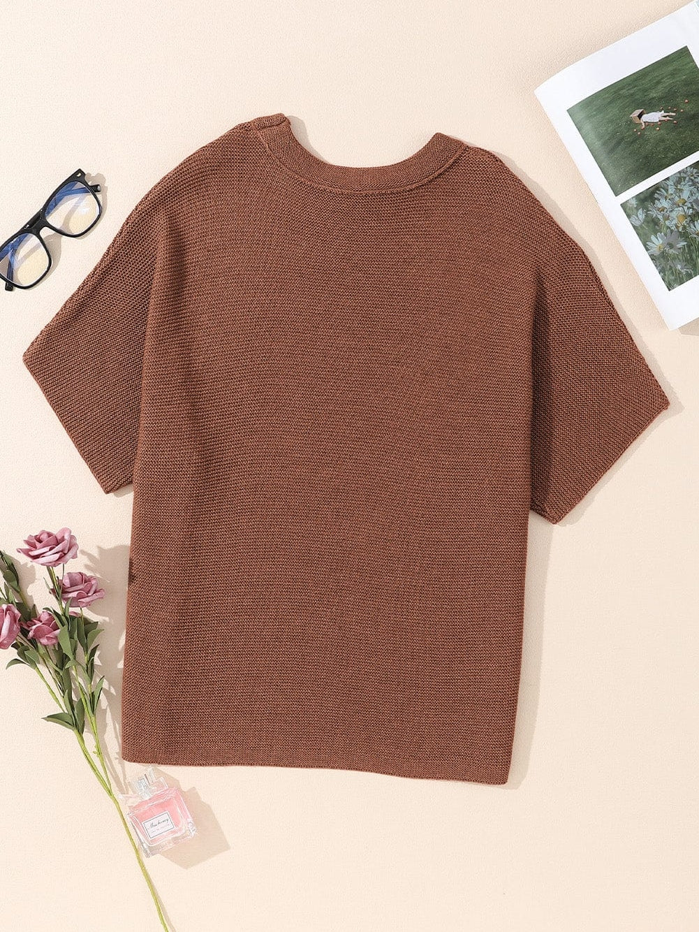 Cozy Coffee Batwing Sleeve High Neck Sweater