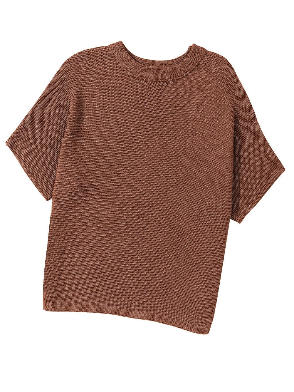 Cozy Coffee Batwing Sleeve High Neck Sweater