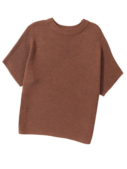 Cozy Coffee Batwing Sleeve High Neck Sweater