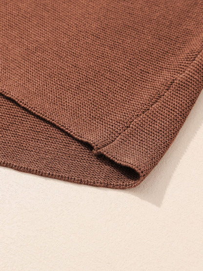 Cozy Coffee Batwing Sleeve High Neck Sweater