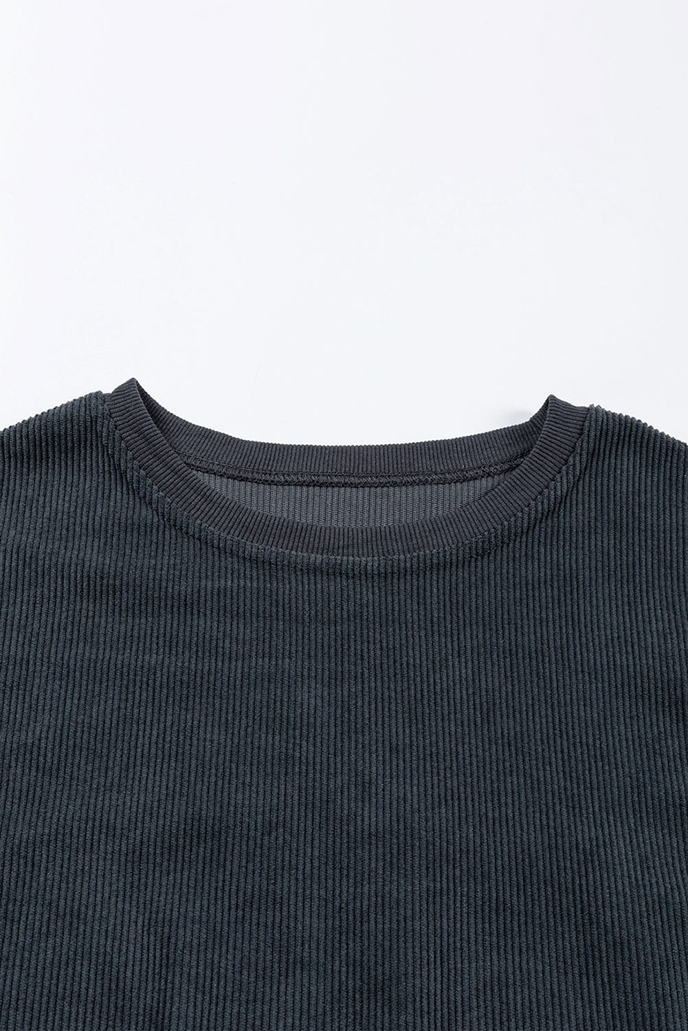 Cozy Corduroy Oversized Sweatshirt in Dark Grey