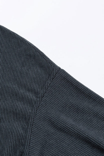 Cozy Corduroy Oversized Sweatshirt in Dark Grey