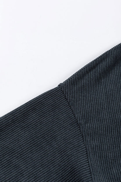 Cozy Corduroy Oversized Sweatshirt in Dark Grey