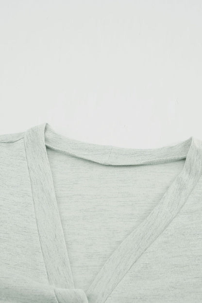 Cozy Green V-Neck Cardigan with Buttons