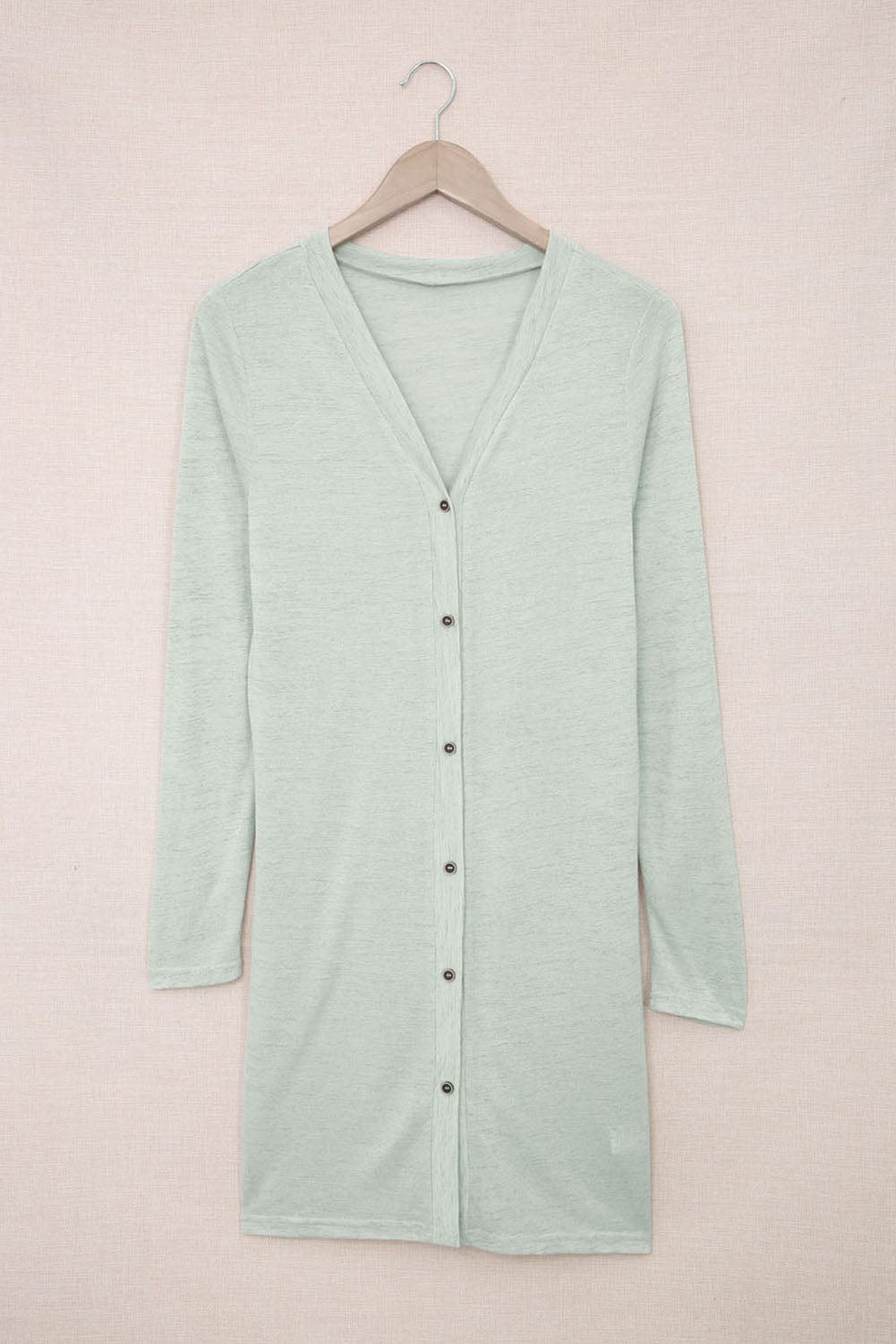 Cozy Green V-Neck Cardigan with Buttons