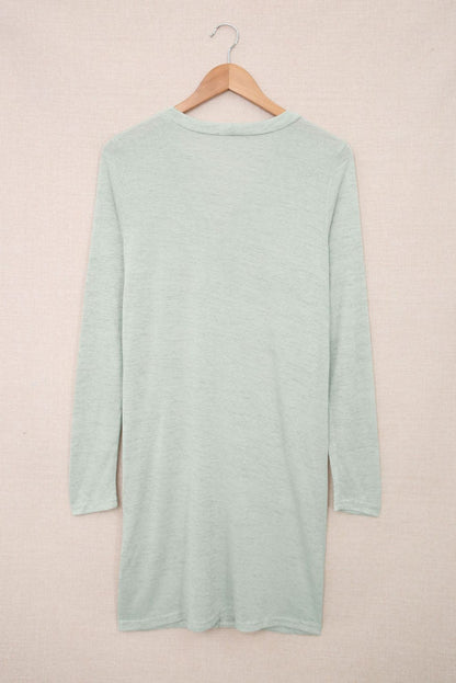 Cozy Green V-Neck Cardigan with Buttons