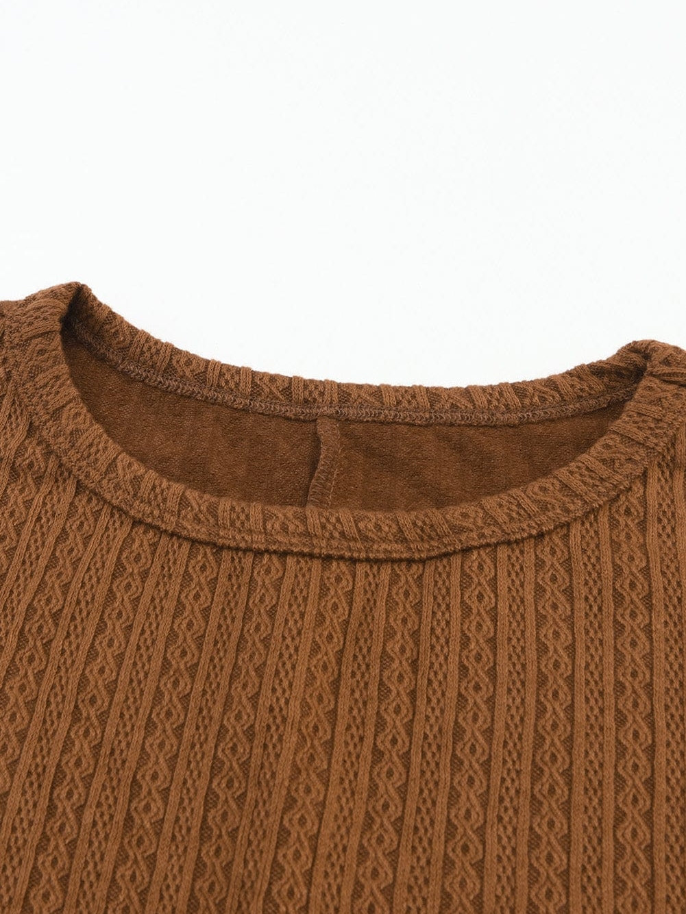 Cozy Knit Waffle Button-Up Top