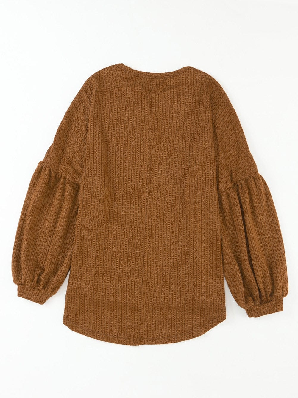 Cozy Knit Waffle Button-Up Top