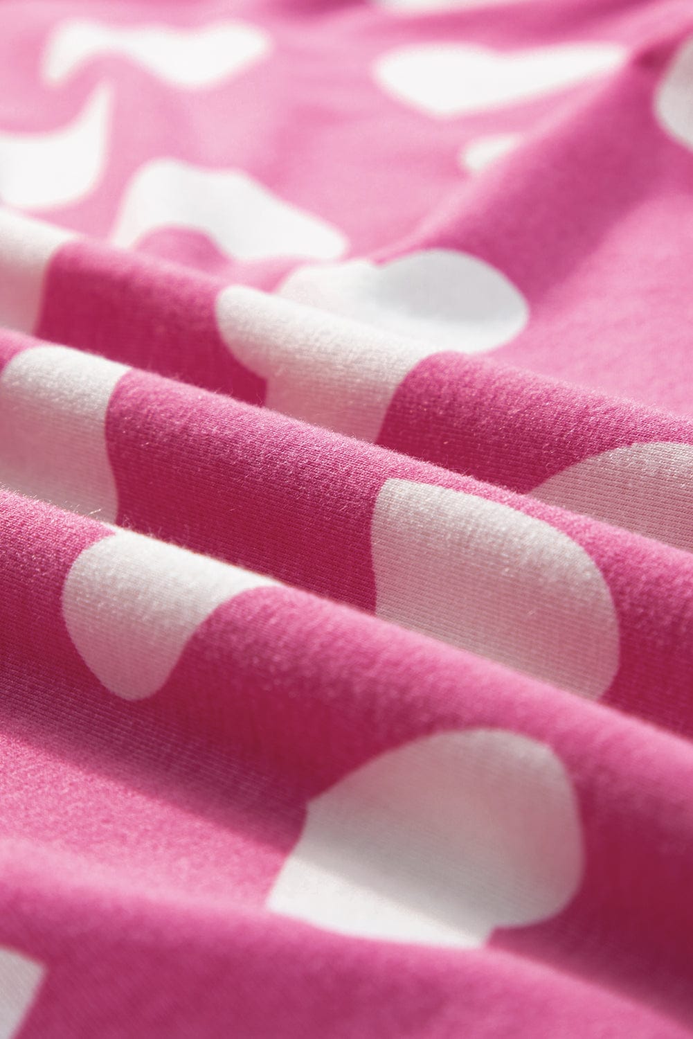 Cozy Pink Heart Print Lounge Set for Romantic Nights