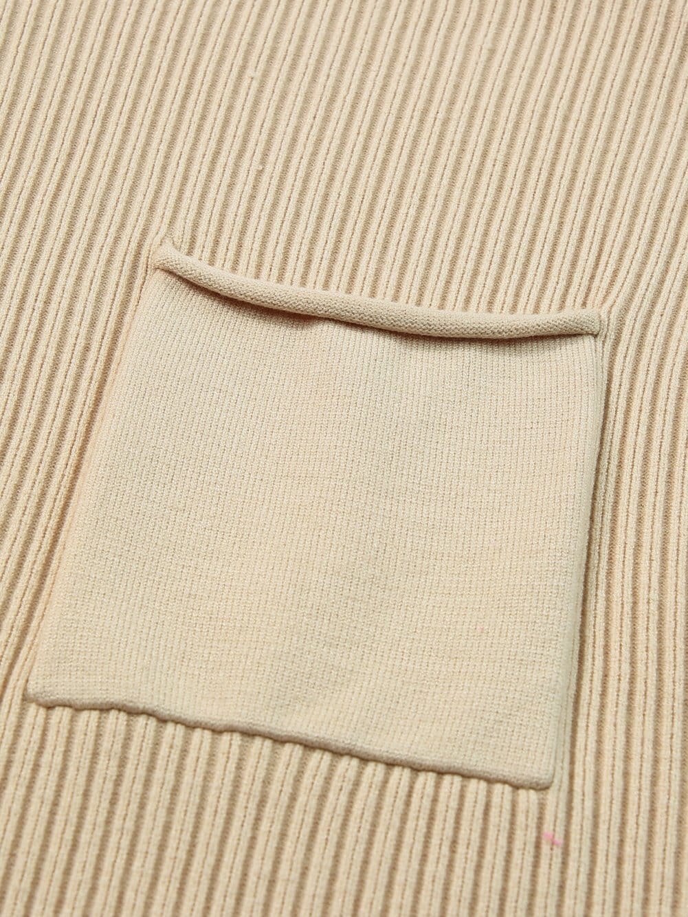 Cozy Ribbed Knit Sweater with Patch Pocket