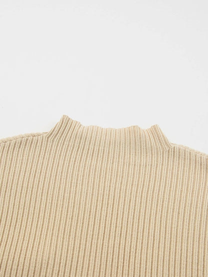 Cozy Ribbed Knit Sweater with Patch Pocket
