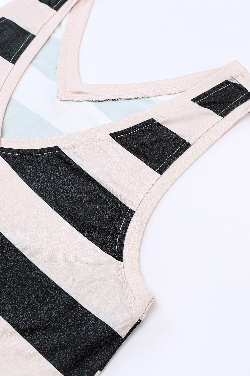 Cozy Striped Sleeveless V Neck Tank Top