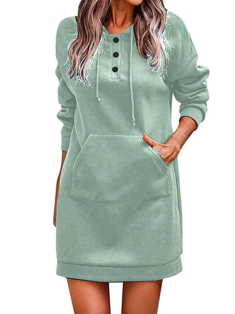 Cozy Waffle Knit Hooded Mini Dress