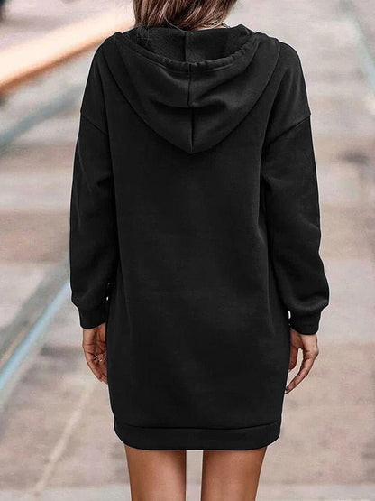 Cozy Waffle Knit Hooded Mini Dress