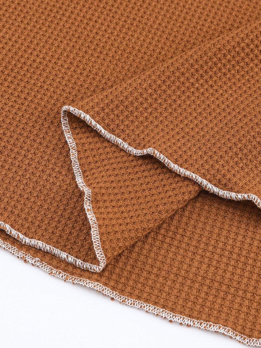 Cozy Waffle Knit Orange Top with Long Sleeves